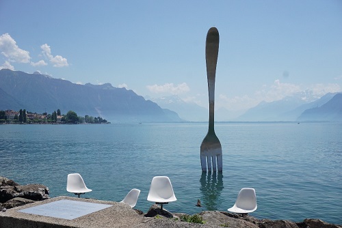 Vidlička v jezeře